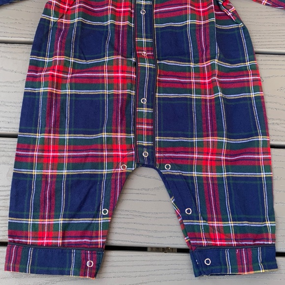 Petite Plume Windsor Tartan Flannel One-Piece Pajamas - Picture 5 of 8